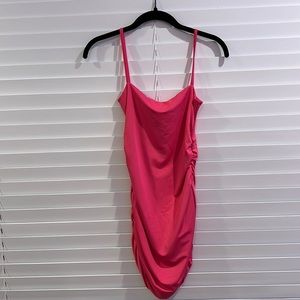 Pink shein dress. Never worn stretchy and comfortable.